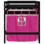 Cama alta para niños con cortinas madera pino rosa 90x200 cm de , Camas y somieres - Ref: Foro24-3206972, Precio: 196,89 €, D...