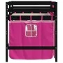 Hochbett für Kinder mit Vorhängen aus rosa Kiefernholz, 90 x 200 cm von , Betten und Lattenroste - Ref: Foro24-3206972, Preis...