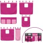 Cama alta para niños con cortinas madera pino rosa 90x200 cm de , Camas y somieres - Ref: Foro24-3206972, Precio: 196,89 €, D...