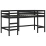 Cama alta para niños con cortinas madera pino rosa 90x200 cm de , Camas y somieres - Ref: Foro24-3206972, Precio: 196,89 €, D...