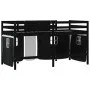 Cama alta niños con cortinas madera pino blanco negro 90x200 cm de , Camas y somieres - Ref: Foro24-3206970, Precio: 197,17 €...