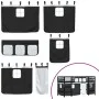 Cama alta niños con cortinas madera pino blanco negro 90x200 cm de , Camas y somieres - Ref: Foro24-3206970, Precio: 197,17 €...
