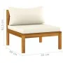 Intermediate sectional sofa white cushion cream acacia wood by , Modular outdoor sofas - Ref: Foro24-316289, Price: 141,96 €,...