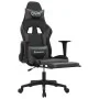 Silla gaming de masaje y reposapiés cuero sintético negro gris de , Sillones para videojuegos - Ref: Foro24-345461, Precio: 1...
