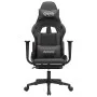 Silla gaming de masaje y reposapiés cuero sintético negro gris de , Sillones para videojuegos - Ref: Foro24-345461, Precio: 1...