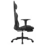 Silla gaming de masaje y reposapiés cuero sintético negro gris de , Sillones para videojuegos - Ref: Foro24-345461, Precio: 1...
