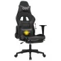 Silla gaming de masaje y reposapiés cuero sintético negro gris de , Sillones para videojuegos - Ref: Foro24-345461, Precio: 1...