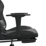Silla gaming de masaje y reposapiés cuero sintético negro gris de , Sillones para videojuegos - Ref: Foro24-345461, Precio: 1...