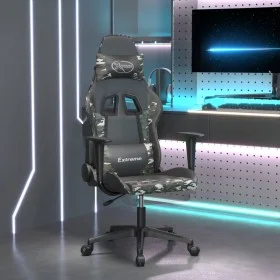 Gaming-Stuhl mit Massage-Fußstütze aus schwarzem Camouflage-Kunstleder von , Gaming-Stühle - Ref: Foro24-345468, Preis: 125,5...