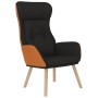 Sillón de relax con taburete tela y cuero sintético negro de , Sillones - Ref: Foro24-3097766, Precio: 145,77 €