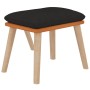 Relaxation armchair with black fabric and synthetic leather stool by , Armchairs - Ref: Foro24-3097766, Price: 145,77 €, Disc...