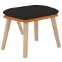 Relaxation armchair with black fabric and synthetic leather stool by , Armchairs - Ref: Foro24-3097766, Price: 135,54 €, Disc...