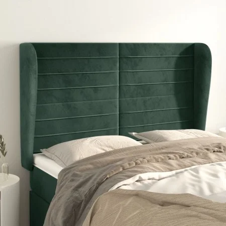 Headboard with dark green velvet ears 147x23x118/128cm by , Headboards and footboards - Ref: Foro24-3118147, Price: 119,31 €,...