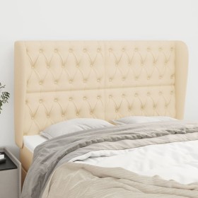 Headboard with cream fabric ears 147x23x118/128 cm by , Headboards and footboards - Ref: Foro24-3118295, Price: 160,54 €, Dis...