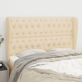 Headboard with cream fabric ears 147x23x118/128 cm by , Headboards and footboards - Ref: Foro24-3118295, Price: 159,59 €, Dis...