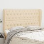 Headboard with cream fabric ears 147x23x118/128 cm by , Headboards and footboards - Ref: Foro24-3118295, Price: 160,43 €, Dis...