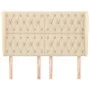 Headboard with cream fabric ears 147x23x118/128 cm by , Headboards and footboards - Ref: Foro24-3118295, Price: 159,59 €, Dis...