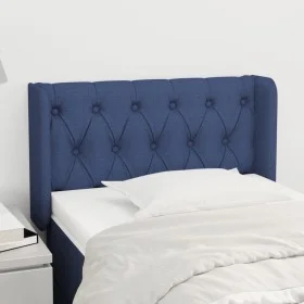 Kopfteil aus blauem Stoff, 83 x 16 x 78/88 cm von , Kopf- und Fußteile - Ref: Foro24-3119084, Preis: 48,06 €, Rabatt: %
