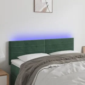Dunkelgraues Samtkopfteil mit LED 144x5x78/88 cm von , Kopf- und Fußteile - Ref: Foro24-3121803, Preis: 58,25 €, Rabatt: %