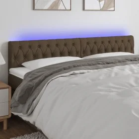 Dark brown fabric headboard with LED 180x7x78/88 cm by , Headboards and footboards - Ref: Foro24-3121965, Price: 83,42 €, Dis...