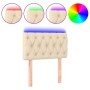 Cabecero con LED de tela color crema 80x7x78/88 cm de , Cabeceros y pies de cama - Ref: Foro24-3121927, Precio: 48,79 €, Desc...