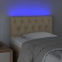 Cream fabric headboard with LED 80x7x78/88 cm by , Headboards and footboards - Ref: Foro24-3121927, Price: 48,79 €, Discount: %