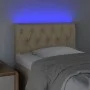 Cream fabric headboard with LED 80x7x78/88 cm by , Headboards and footboards - Ref: Foro24-3121927, Price: 51,04 €, Discount: %