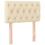 Cream fabric headboard with LED 80x7x78/88 cm by , Headboards and footboards - Ref: Foro24-3121927, Price: 51,04 €, Discount: %