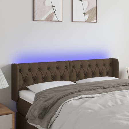 Dark brown fabric headboard with LED 163x16x78/88 cm by , Headboards and footboards - Ref: Foro24-3123581, Price: 96,65 €, Di...