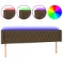 Cabecero con LED de tela marrón oscuro 203x16x78/88 cm de , Cabeceros y pies de cama - Ref: Foro24-3123597, Precio: 106,36 €,...