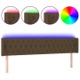 Headboard with LED in dark brown fabric 203x16x78/88 cm by , Headboards and footboards - Ref: Foro24-3123597, Price: 108,26 €...