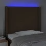 Headboard with LED in dark brown fabric 103x16x118/128 cm by , Headboards and footboards - Ref: Foro24-3123761, Price: 78,03 ...