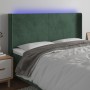 Dunkelgrünes Samtkopfteil mit LED 163x16x118/128 cm von , Kopf- und Fußteile - Ref: Foro24-3123825, Preis: 136,06 €, Rabatt: %