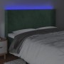 Dunkelgrünes Samtkopfteil mit LED 163x16x118/128 cm von , Kopf- und Fußteile - Ref: Foro24-3123825, Preis: 136,06 €, Rabatt: %