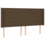 Headboard with LED in dark brown fabric 203x16x118/128 cm by , Headboards and footboards - Ref: Foro24-3124409, Price: 192,49...