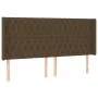 Headboard with LED in dark brown fabric 203x16x118/128 cm by , Headboards and footboards - Ref: Foro24-3124409, Price: 188,99...