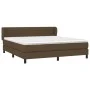 Box spring bed with dark brown fabric mattress 160x200 cm by , Beds and slatted bases - Ref: Foro24-3126336, Price: 496,84 €,...