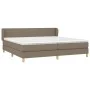 Box spring bed with taupe gray fabric mattress 200x200 cm by , Beds and slatted bases - Ref: Foro24-3126673, Price: 646,14 €,...