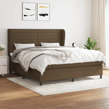 Boxspringbett mit dunkelbrauner Stoffmatratze 160x200 cm von , Betten und Lattenroste - Ref: Foro24-3128056, Preis: 555,00 €,...