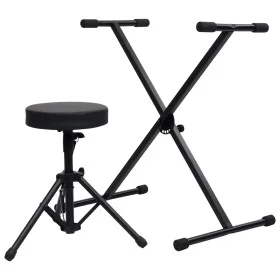 Black Keyboard Stand and Stool Set by vidaXL, Benches and stools - Ref: Foro24-70095, Price: 57,49 €, Discount: %