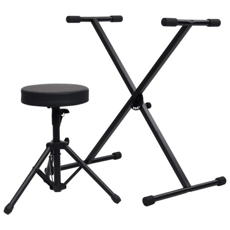 Black Keyboard Stand and Stool Set by vidaXL, Benches and stools - Ref: Foro24-70095, Price: 58,25 €, Discount: %