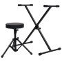 Black Keyboard Stand and Stool Set by vidaXL, Benches and stools - Ref: Foro24-70095, Price: 58,25 €, Discount: %