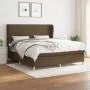 Cama box spring con colchón tela marrón oscuro 180x200 cm de , Camas y somieres - Ref: Foro24-3128384, Precio: 608,74 €, Desc...