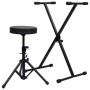 Black Keyboard Stand and Stool Set by vidaXL, Benches and stools - Ref: Foro24-70095, Price: 58,25 €, Discount: %