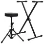 Black Keyboard Stand and Stool Set by vidaXL, Benches and stools - Ref: Foro24-70095, Price: 57,49 €, Discount: %