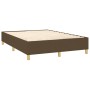 Cama box spring con colchón tela marrón oscuro 140x190 cm de , Camas y somieres - Ref: Foro24-3128840, Precio: 513,62 €, Desc...