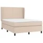 Box spring bed with cappuccino synthetic leather mattress 140x200cm by , Beds and slatted bases - Ref: Foro24-3128918, Price:...