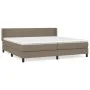Box spring bed with taupe gray fabric mattress 200x200 cm by , Beds and slatted bases - Ref: Foro24-3129581, Price: 641,87 €,...