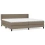 Box spring bed with taupe gray fabric mattress 200x200 cm by , Beds and slatted bases - Ref: Foro24-3129901, Price: 629,61 €,...
