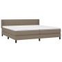 Box spring bed with taupe gray fabric mattress 200x200 cm by , Beds and slatted bases - Ref: Foro24-3129901, Price: 627,61 €,...